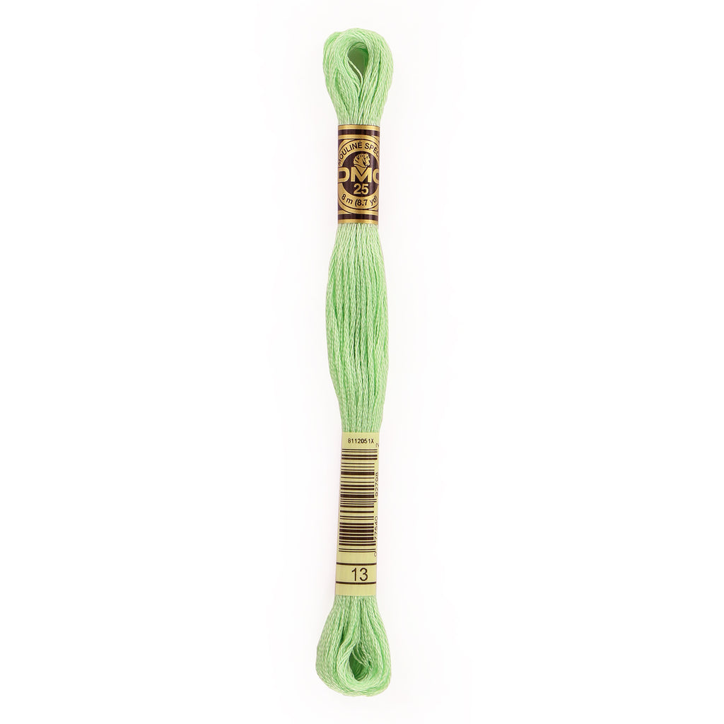 green embroidery floss, DMC 13