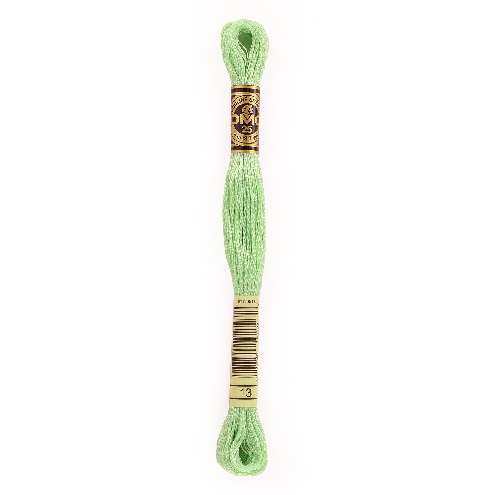 green embroidery floss, DMC 13
