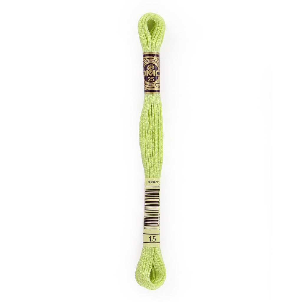 green embroidery floss, DMC 15