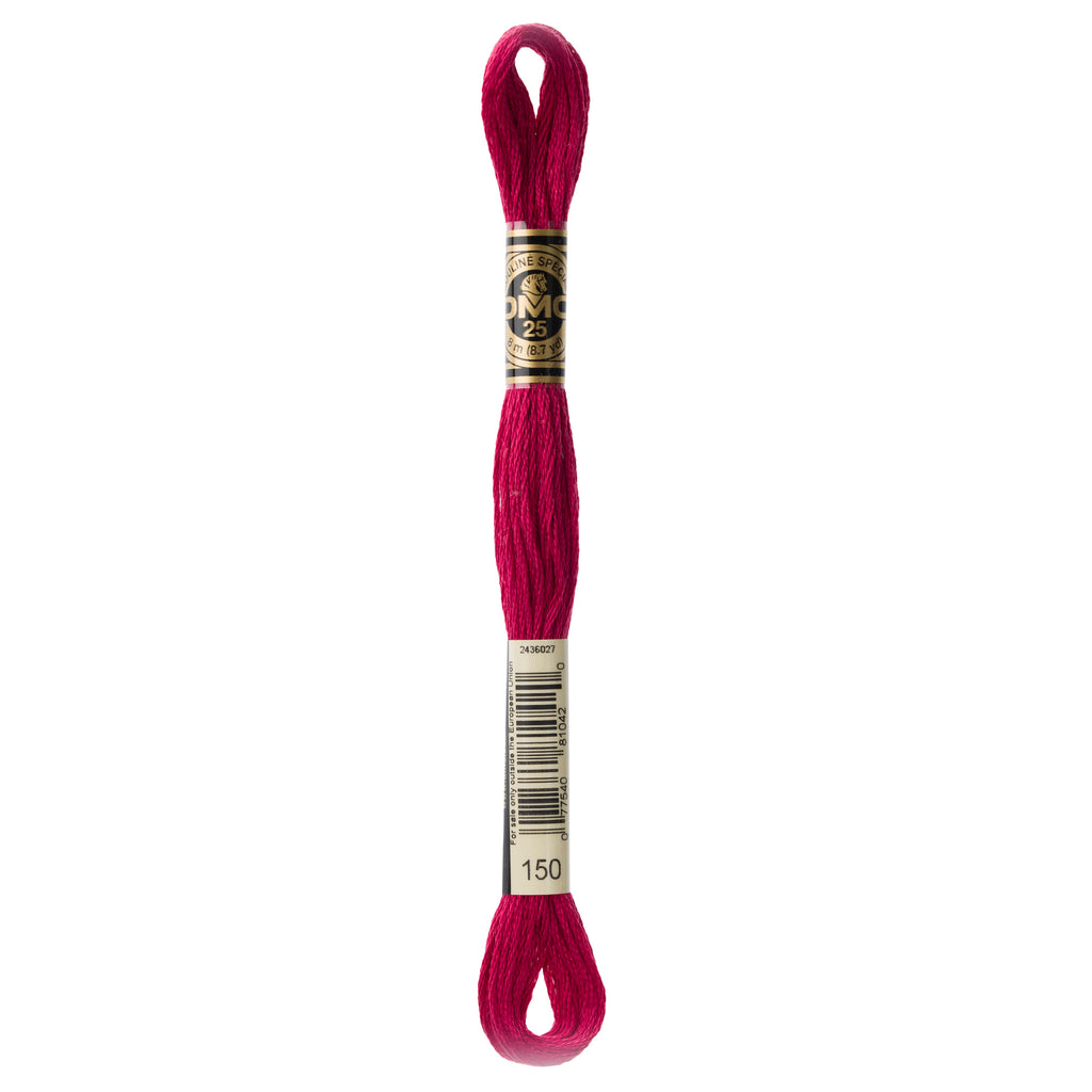 pink embroidery floss, red embroidery floss, DMC 150