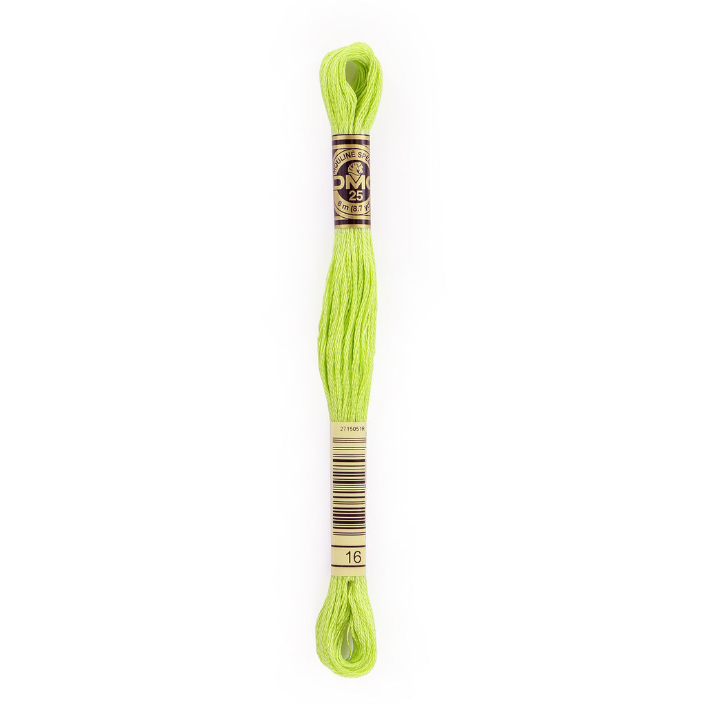 green embroidery floss, DMC 16