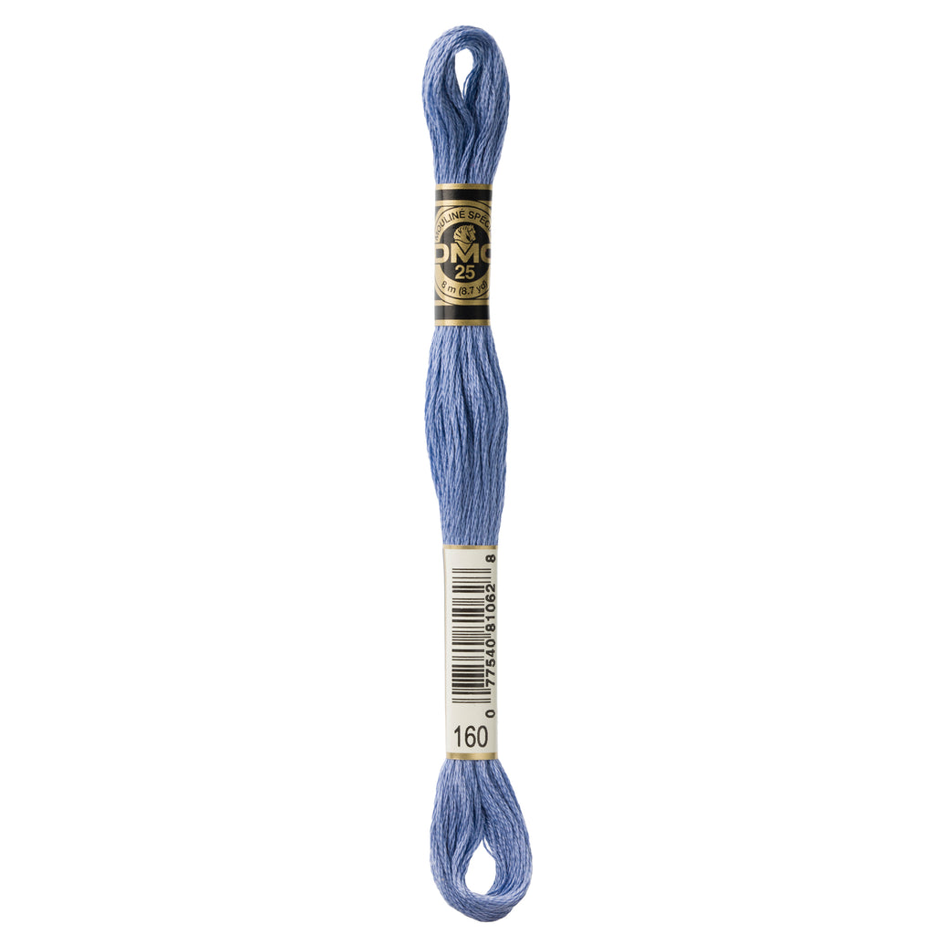 blue embroidery floss, DMC 160