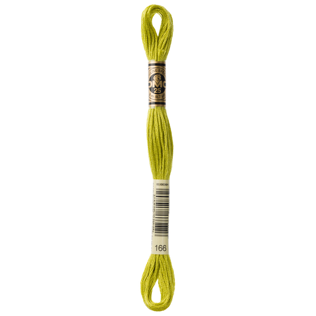 green embroidery floss, DMC 166