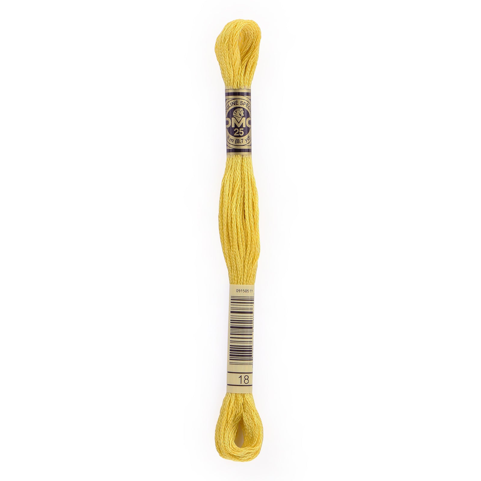 yellow embroidery floss, DMC 18