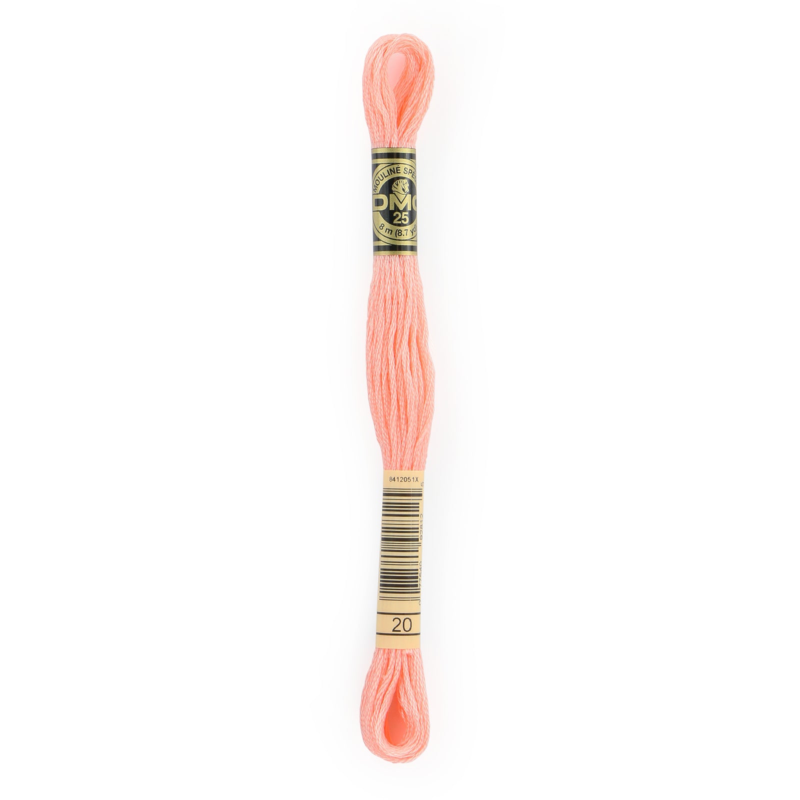 orange embroidery floss, peach embroidery floss, DMC 20