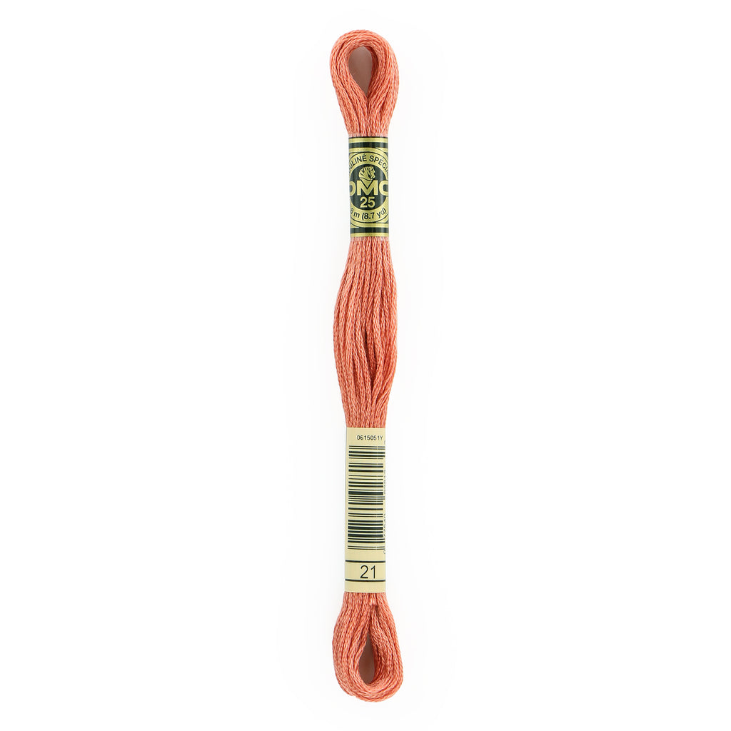 orange embroidery floss, DMC 21