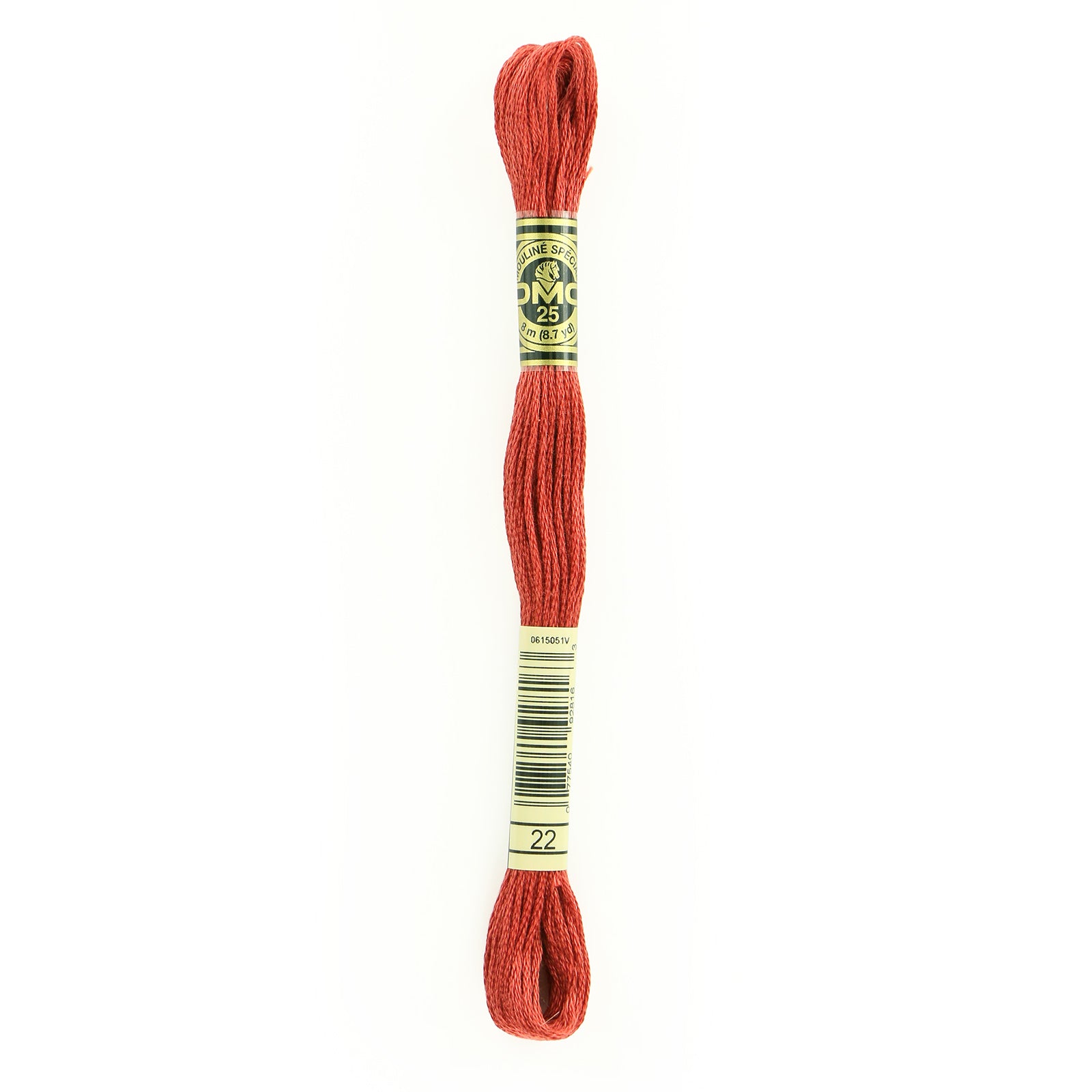 red embroidery floss, DMC 22