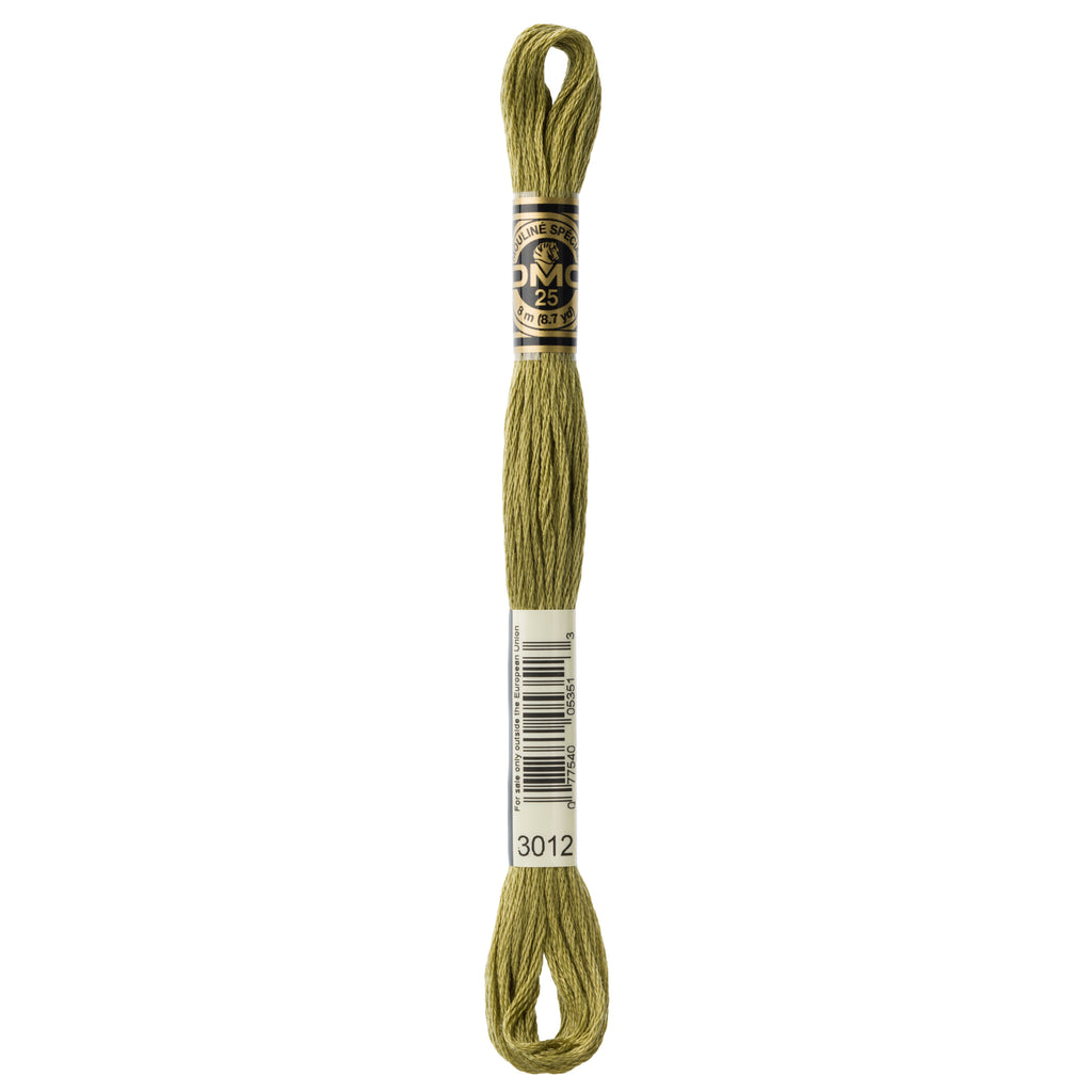green embroidery floss, DMC 3012