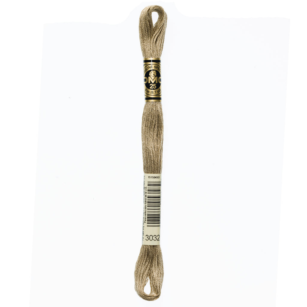 green embroidery floss, DMC 3032