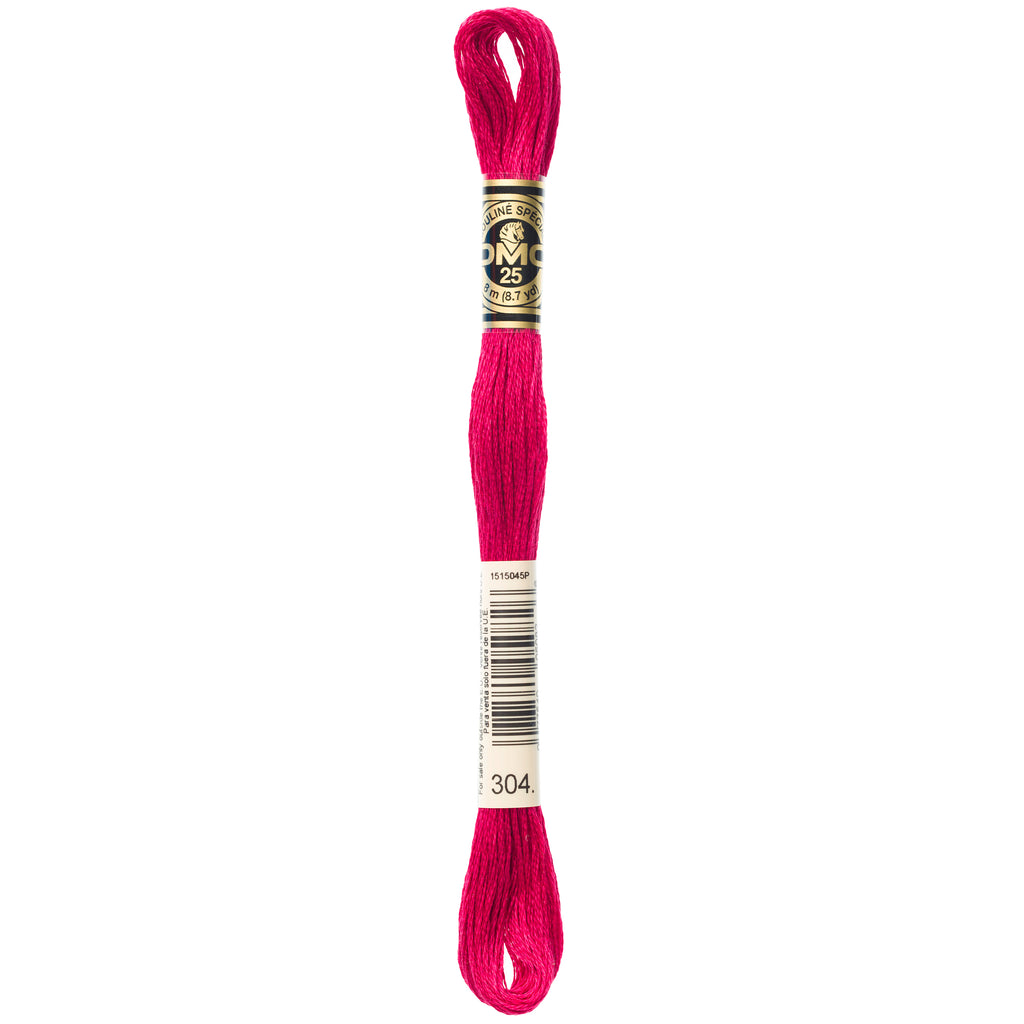 red embroidery floss, DMC 304