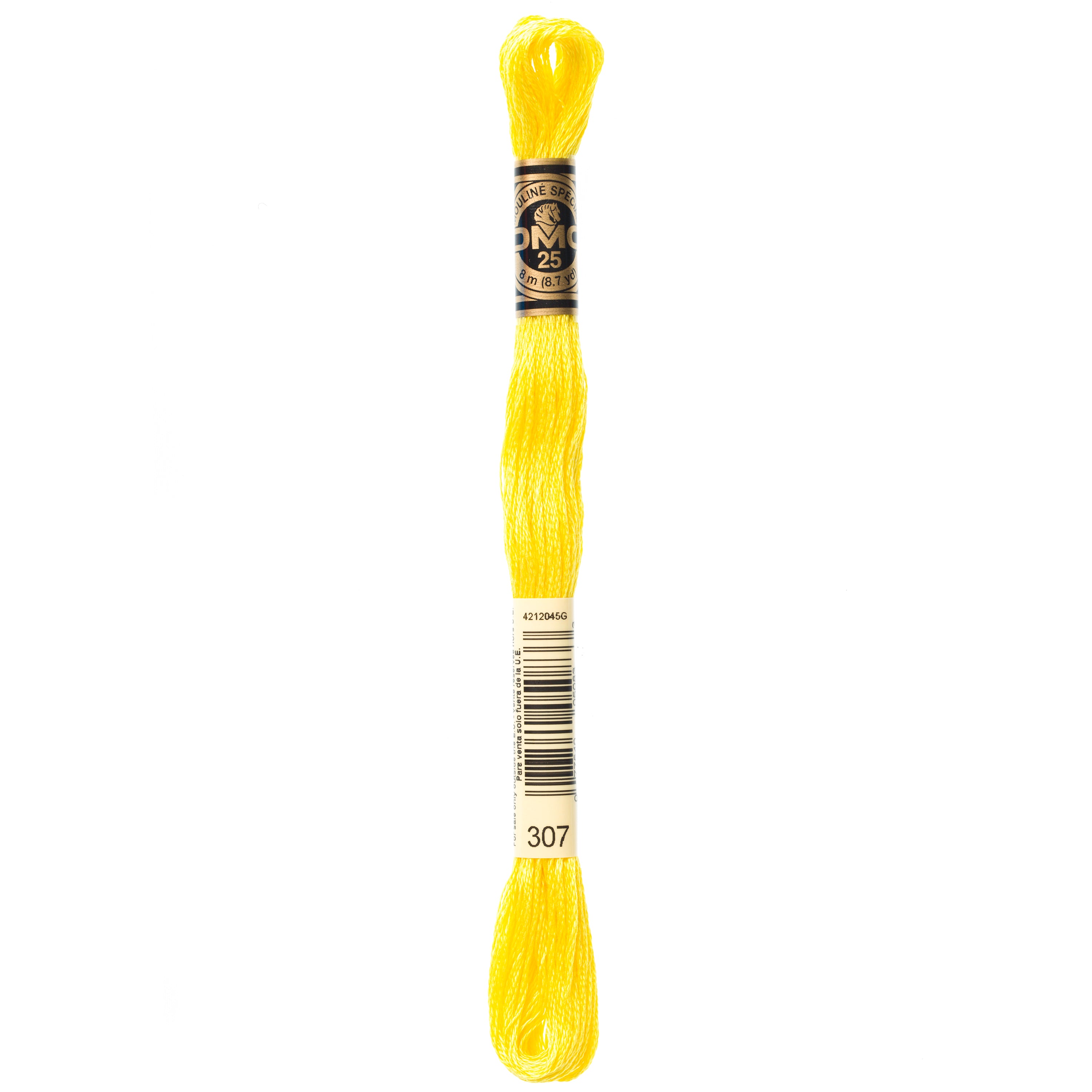 yellow embroidery floss, DMC 307