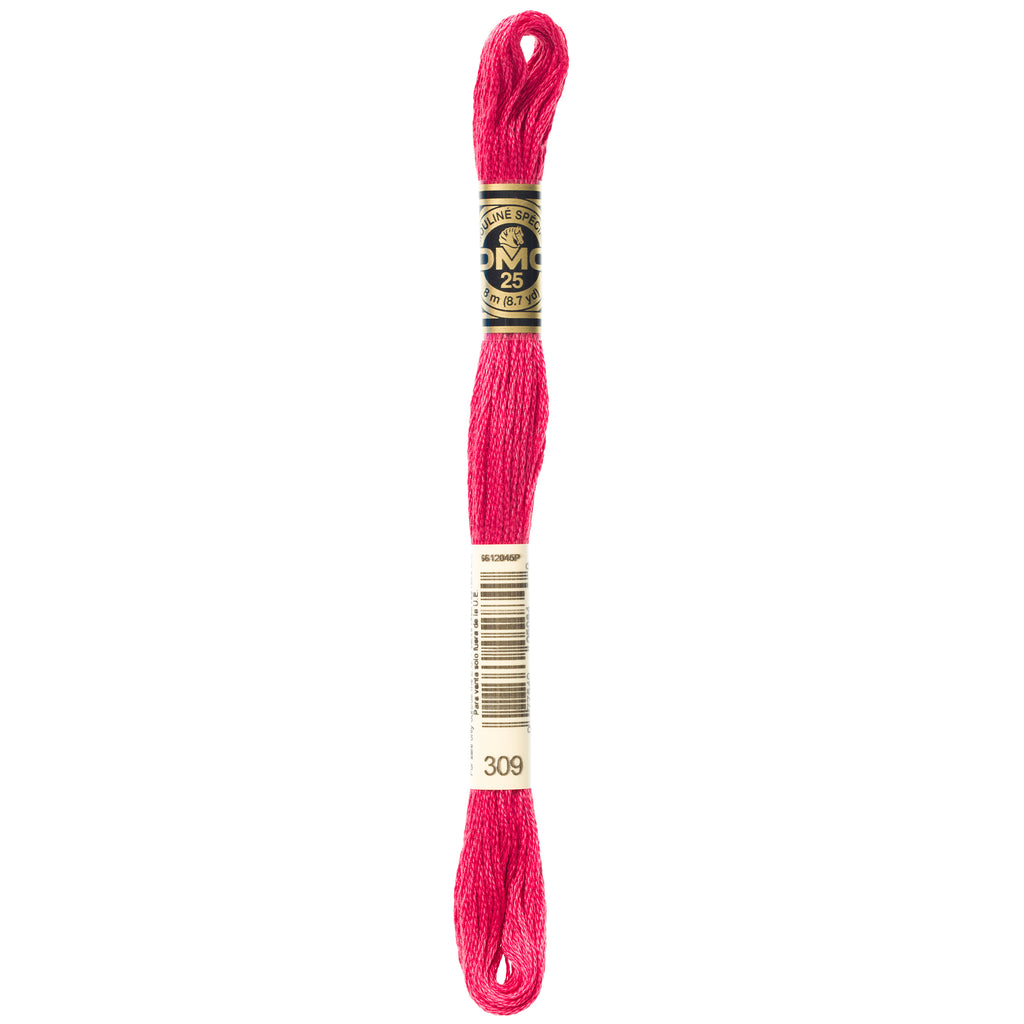 red embroidery floss, pink embroidery floss, DMC 309