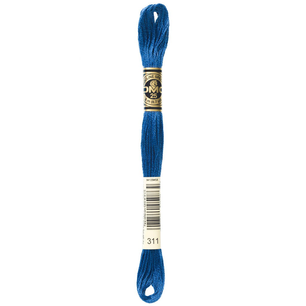 blue embroidery floss, DMC 311