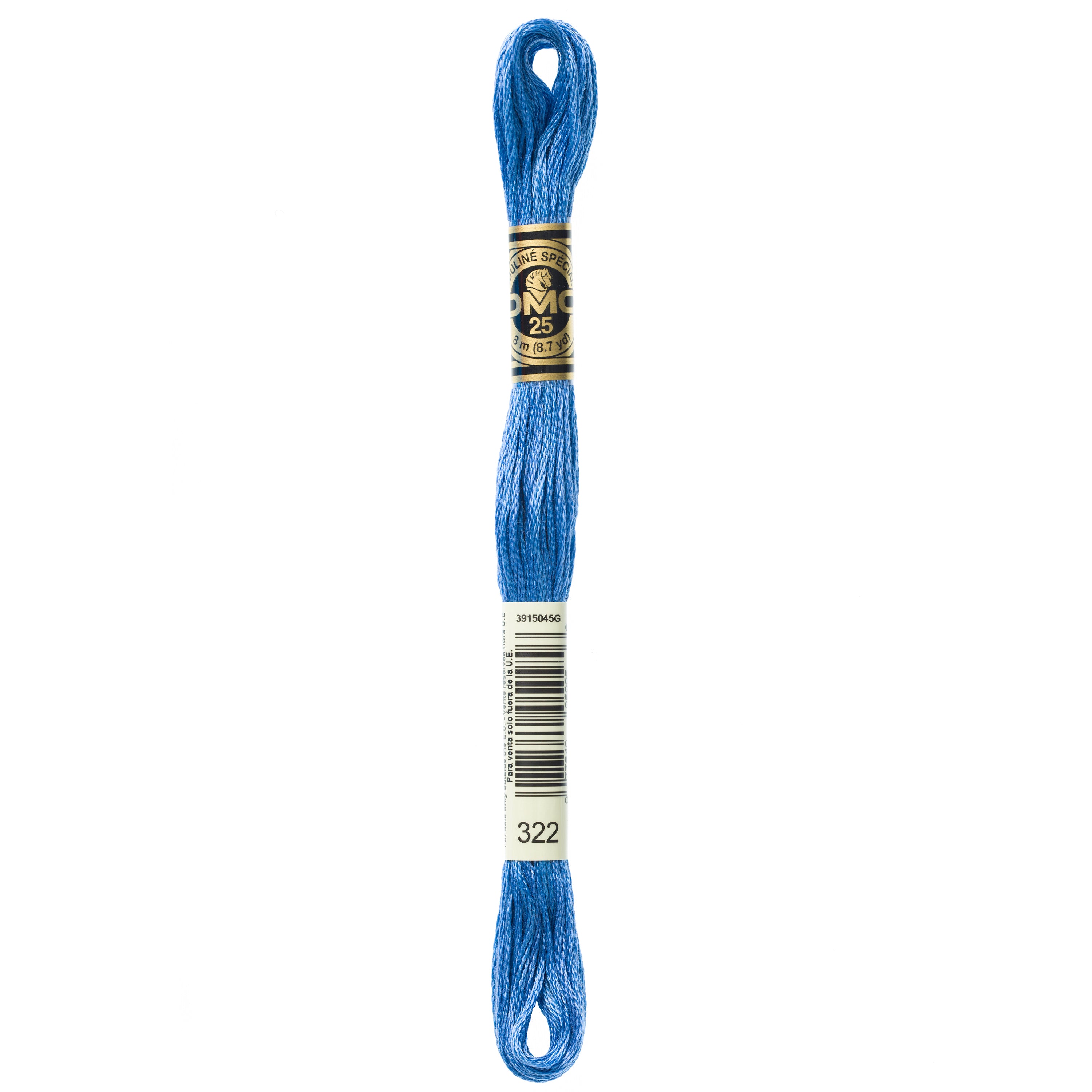 blue embroidery floss, DMC 322