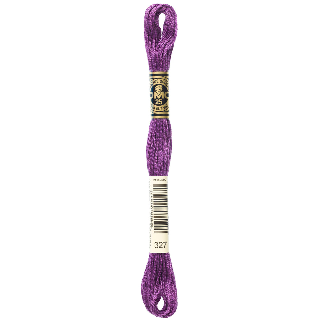 purple embroidery floss, DMC 327