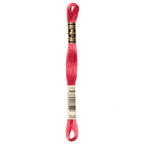 red embroidery floss, pink embroidery floss, DMC 3328