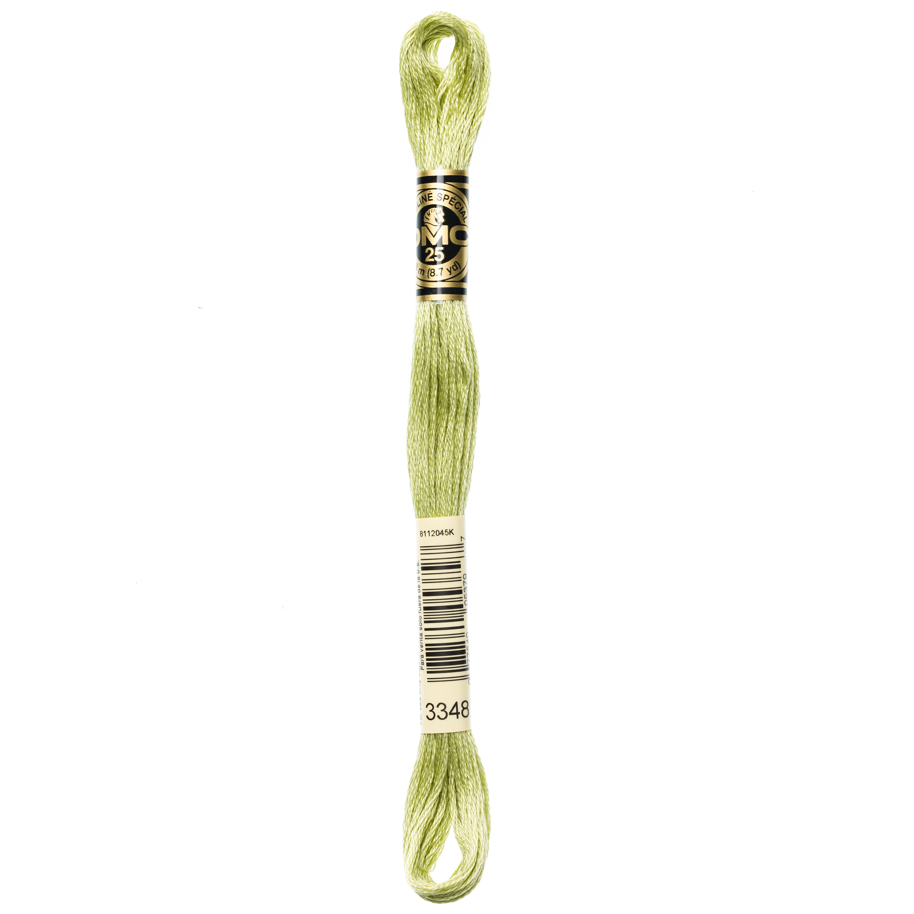 green embroidery floss, DMC 3348