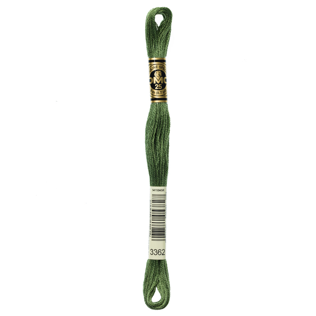 green embroidery floss, DMC 3362