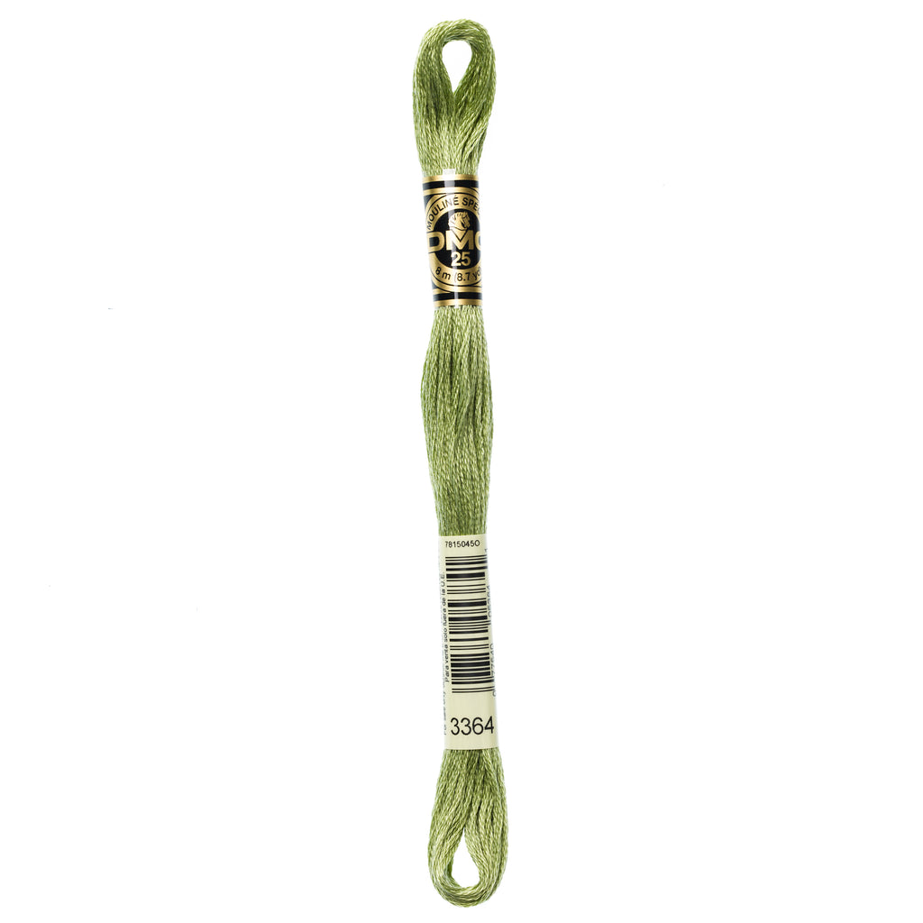 green embroidery floss, DMC 3364