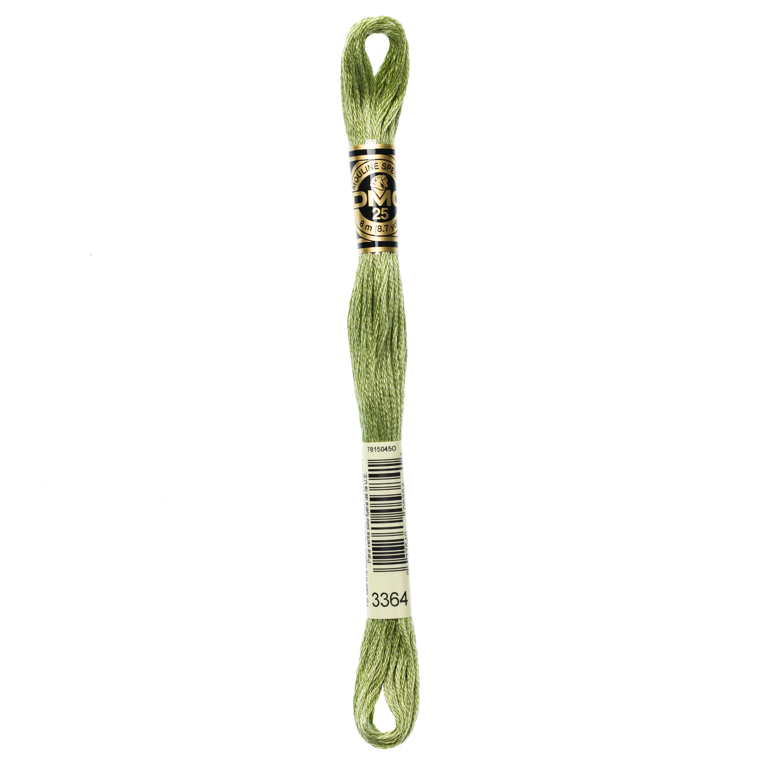 green embroidery floss, DMC 3364