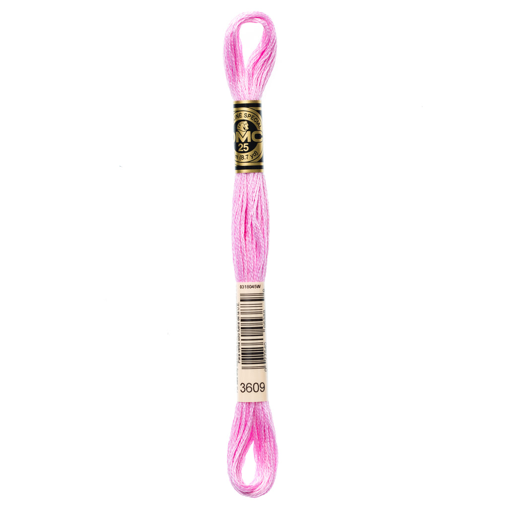 DMC embroidery floss, pink embroidery floss, DMC 3609