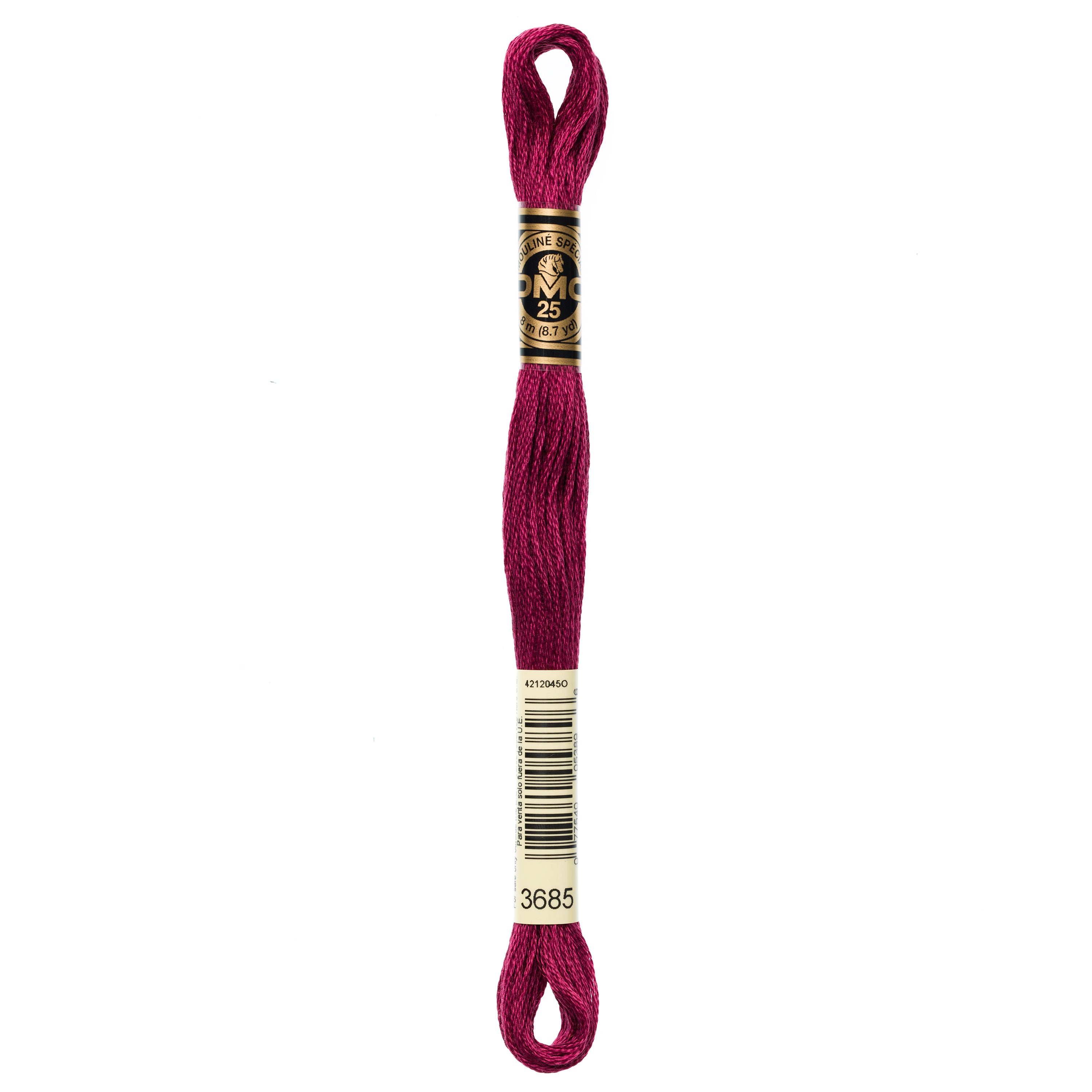 DMC embroidery floss, burgundy embroidery floss, DMC 3685