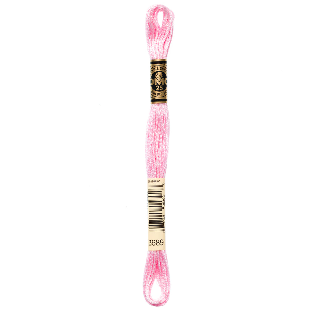 DMC embroidery floss, pink embroidery floss, DMC 3689