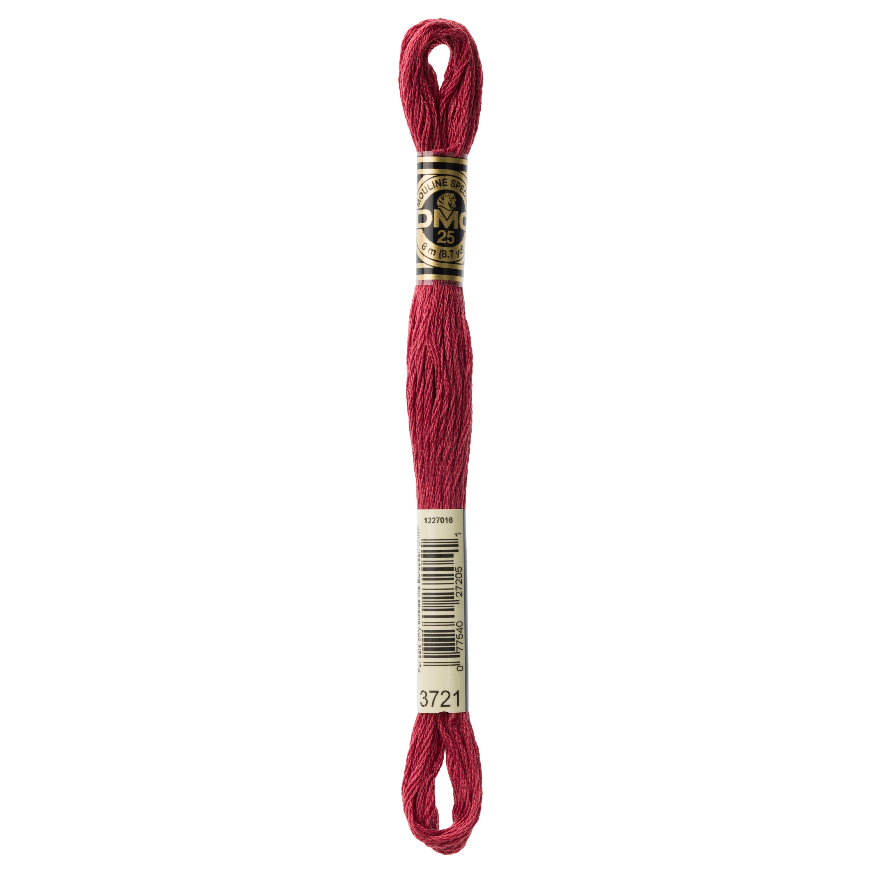 red embroidery floss, DMC 3721