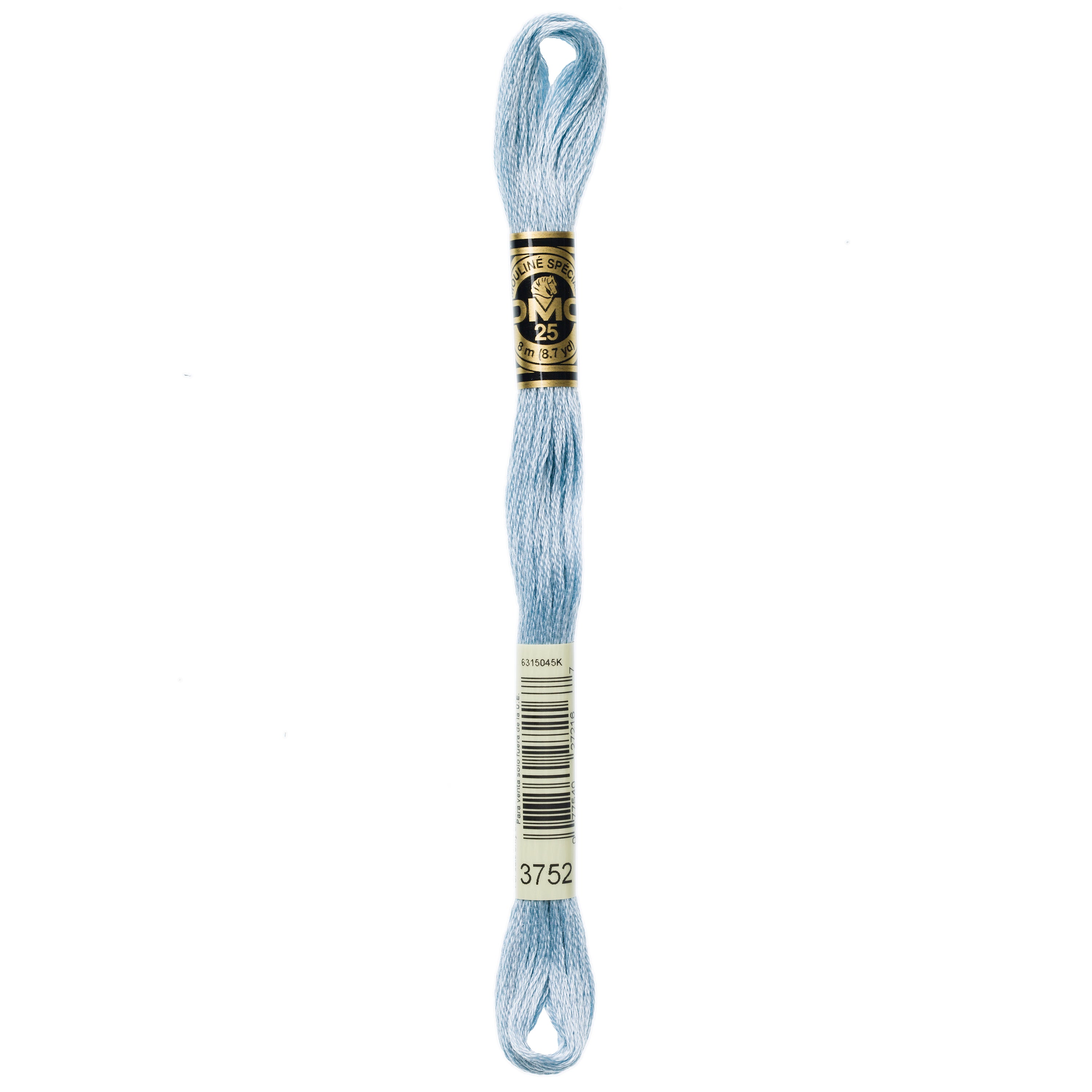 blue embroidery floss, DMC 3752