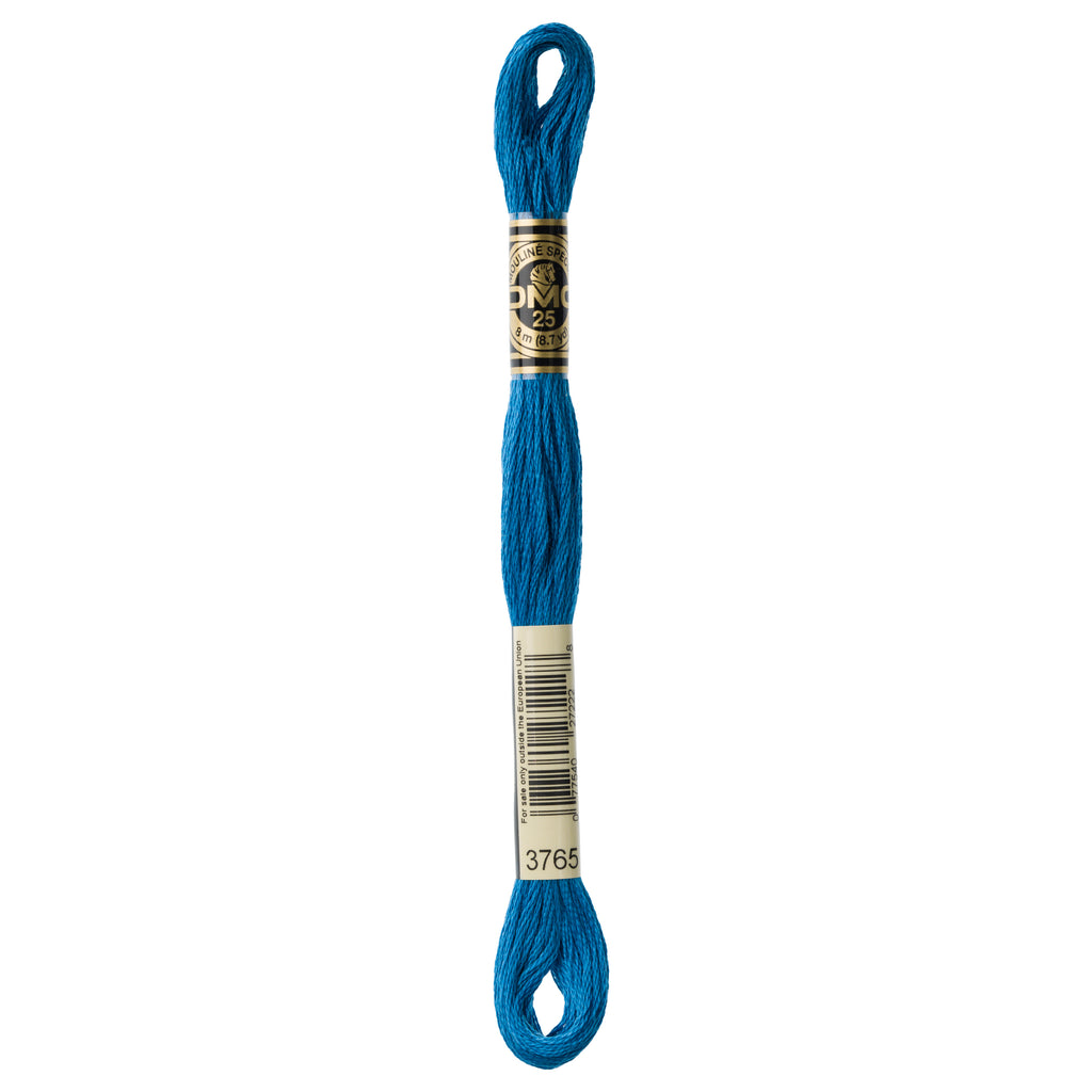 teal embroidery floss, blue-green embroidery floss, DMC 3765
