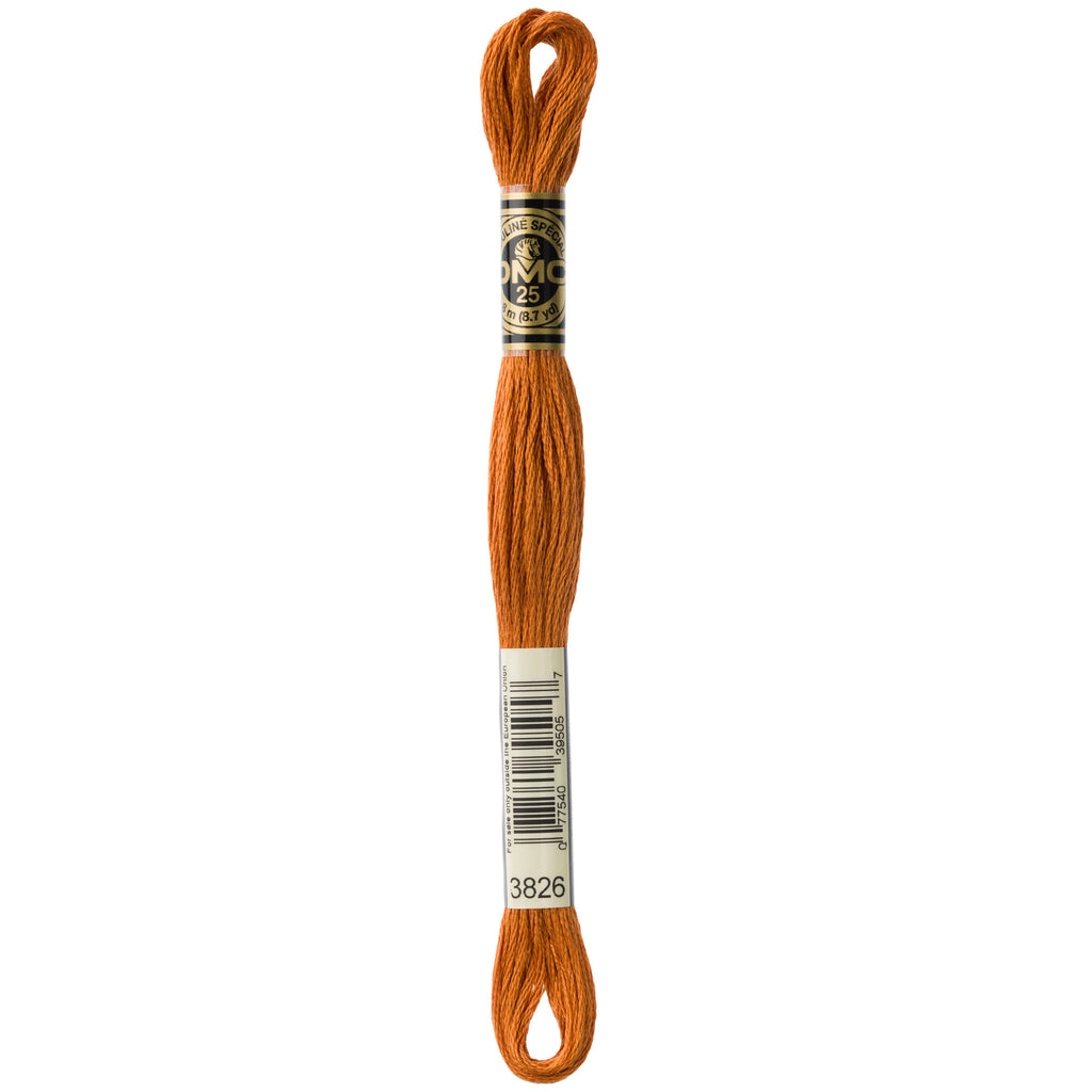 brown embroidery floss, DMC 3826