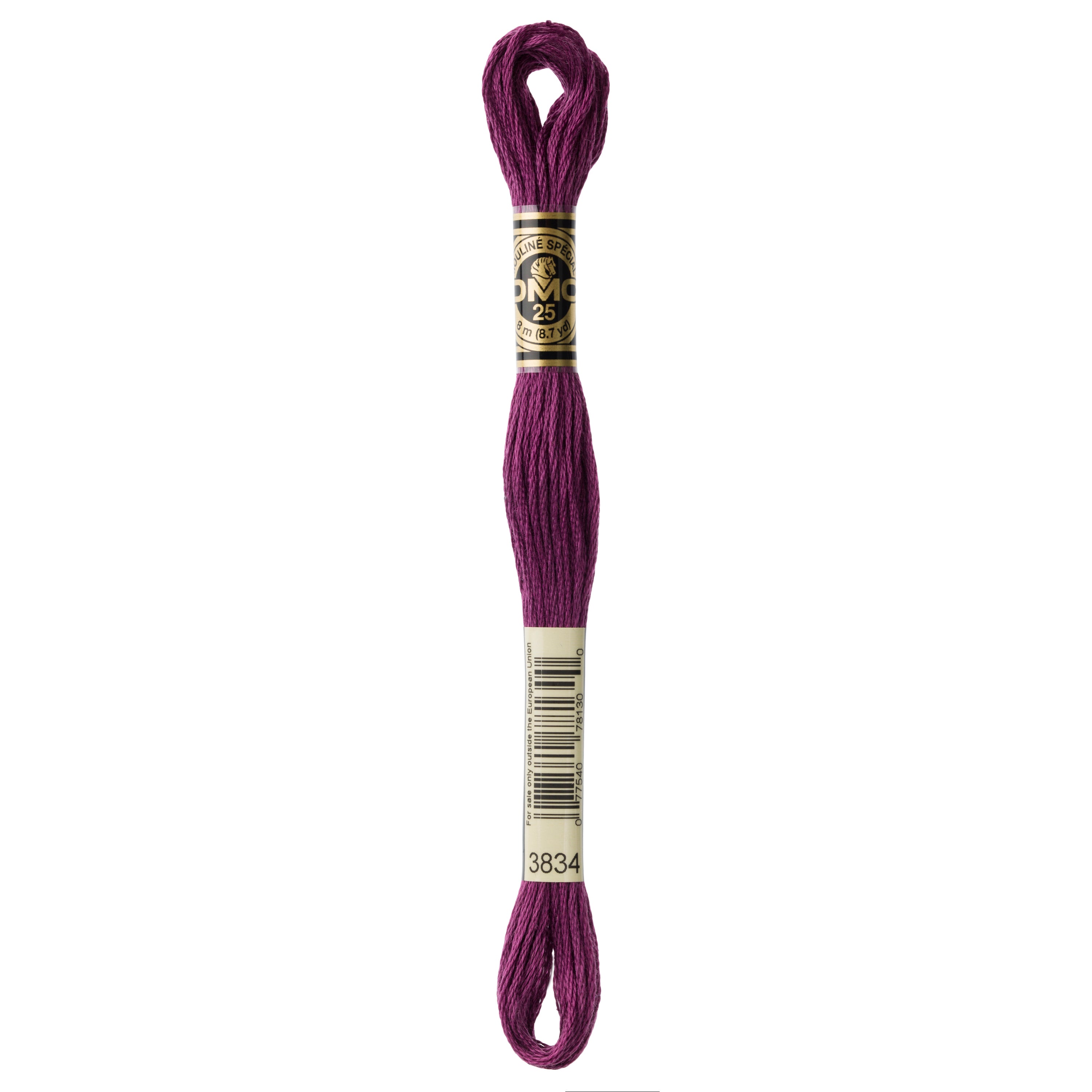 purple embroidery floss, DMC 3834