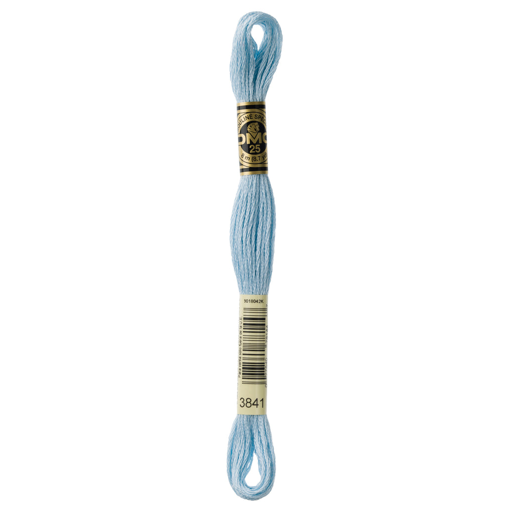 blue embroidery floss, DMC 3841