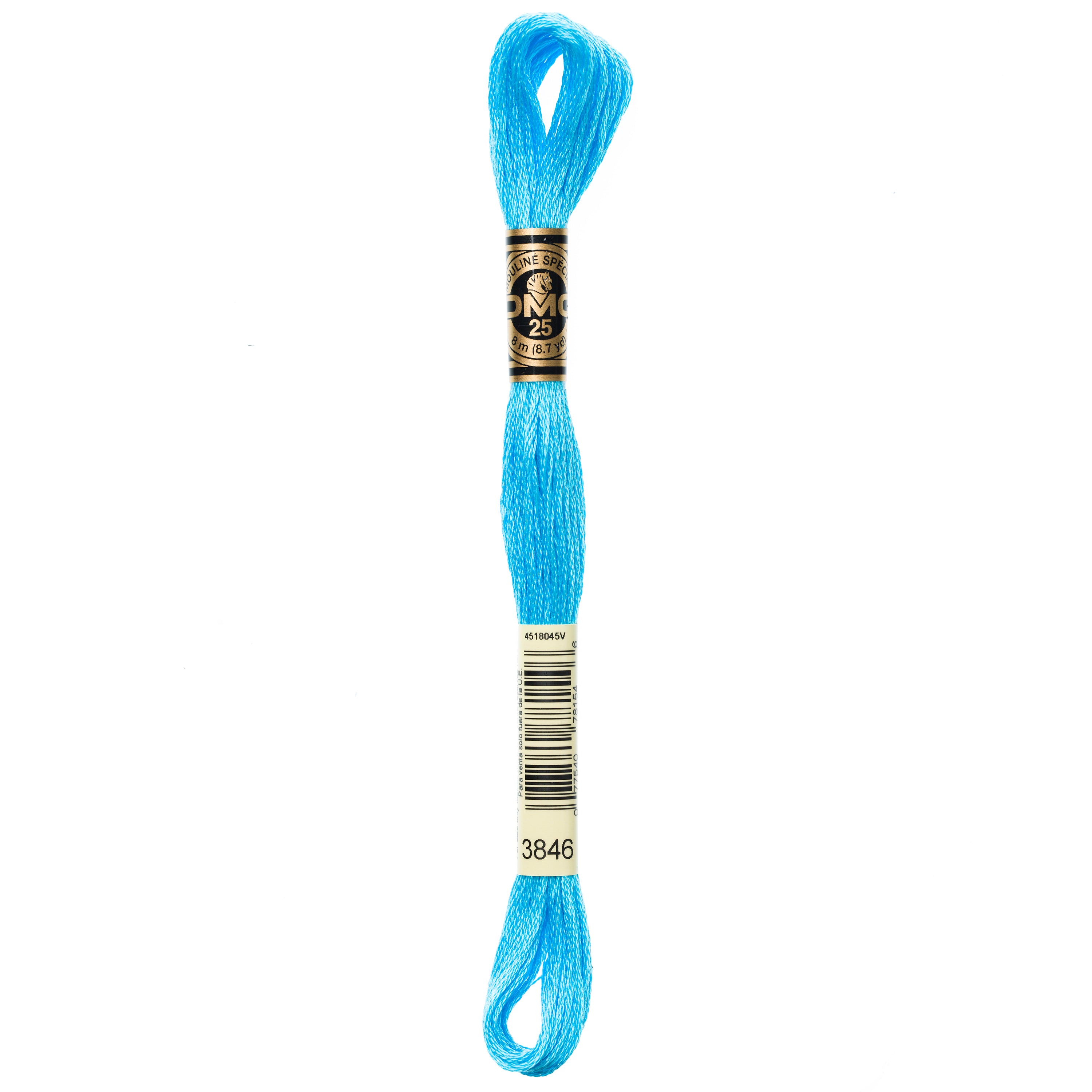blue embroidery floss, DMC 3846