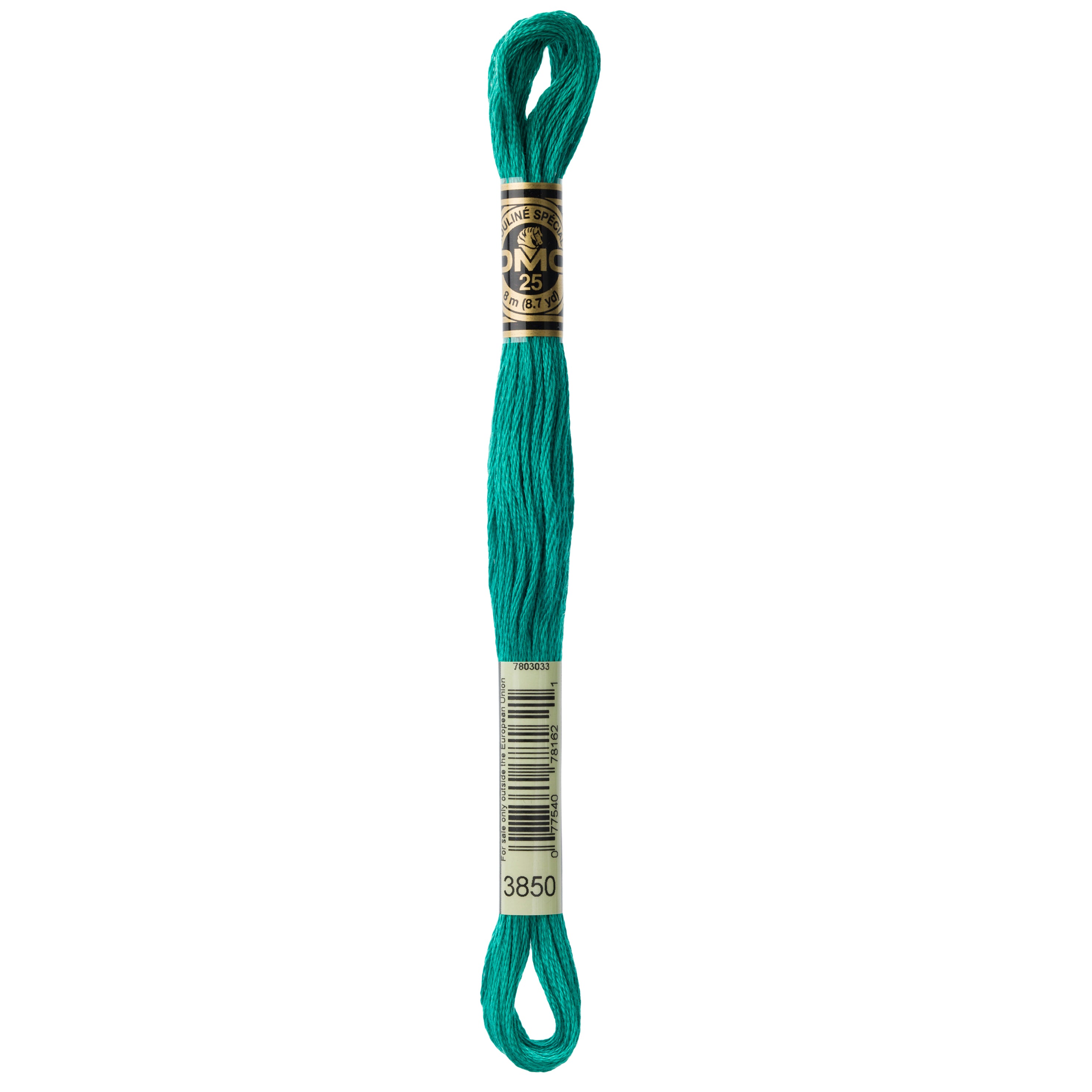 green embroidery floss, DMC 3850