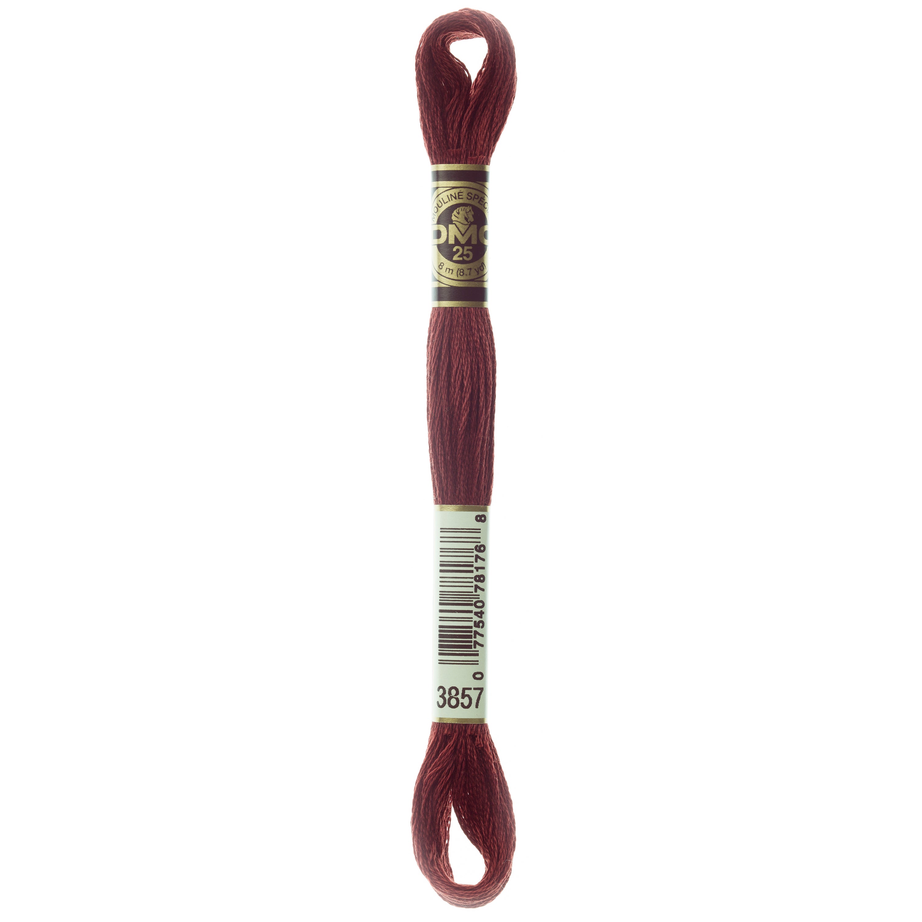 brown embroidery floss, DMC 3857