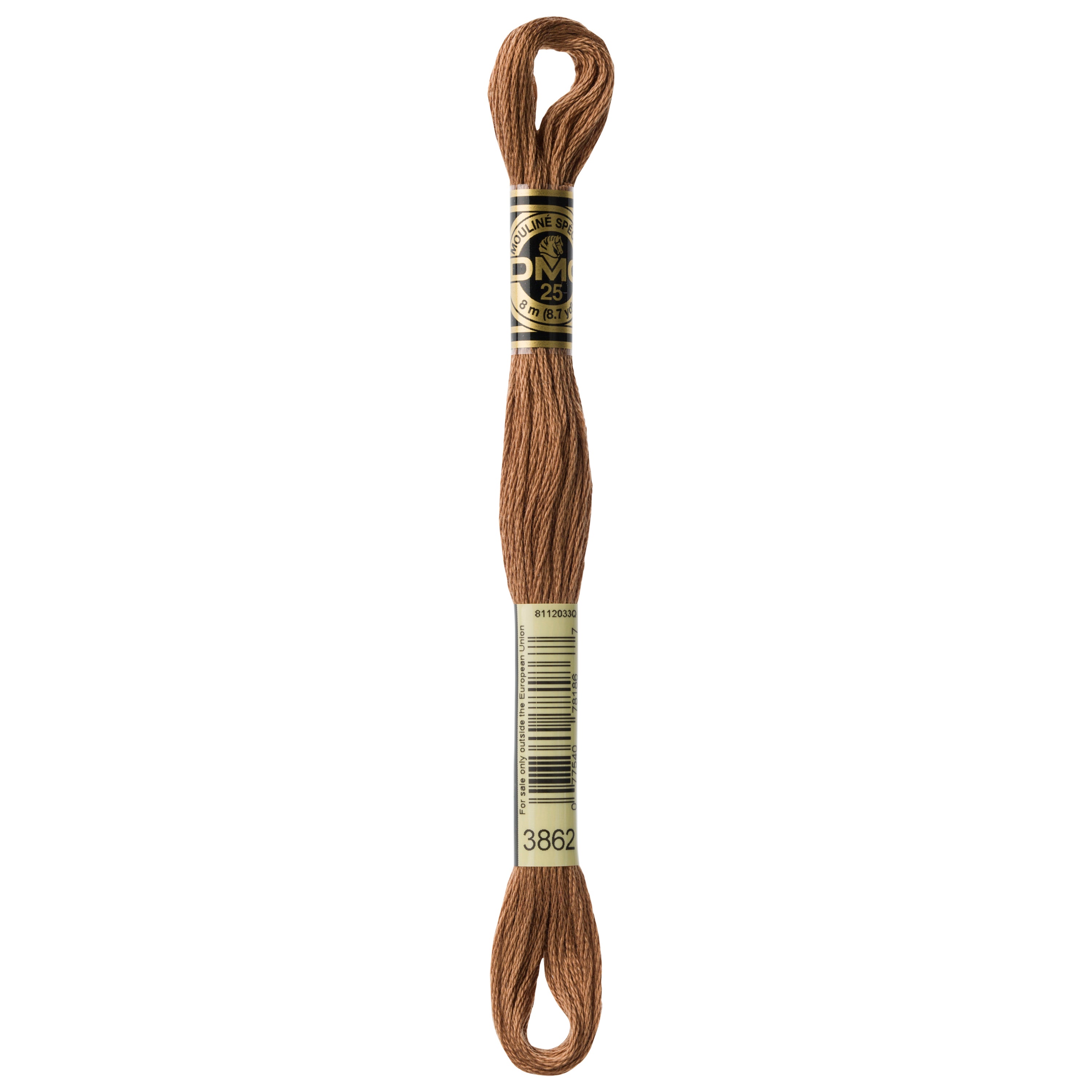 brown embroidery floss, DMC 3862
