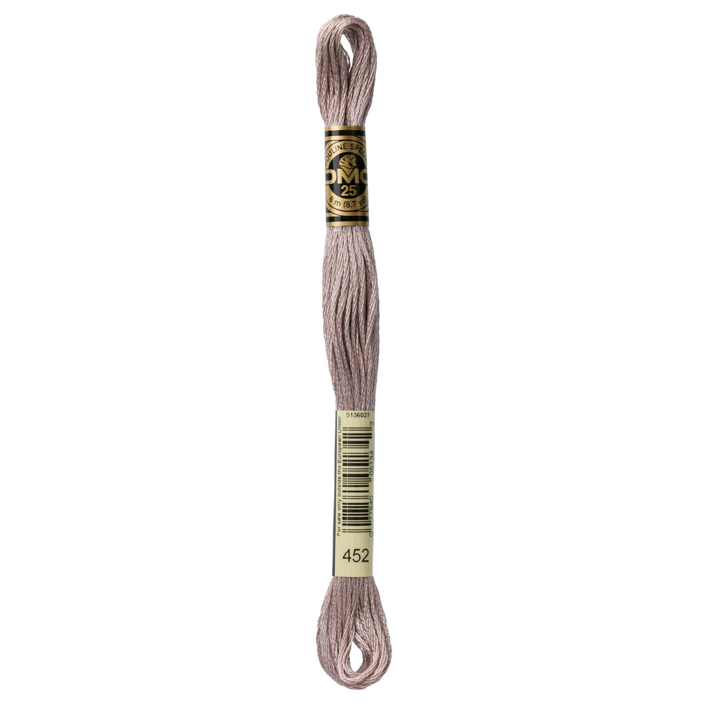 purple embroidery floss, DMC 452