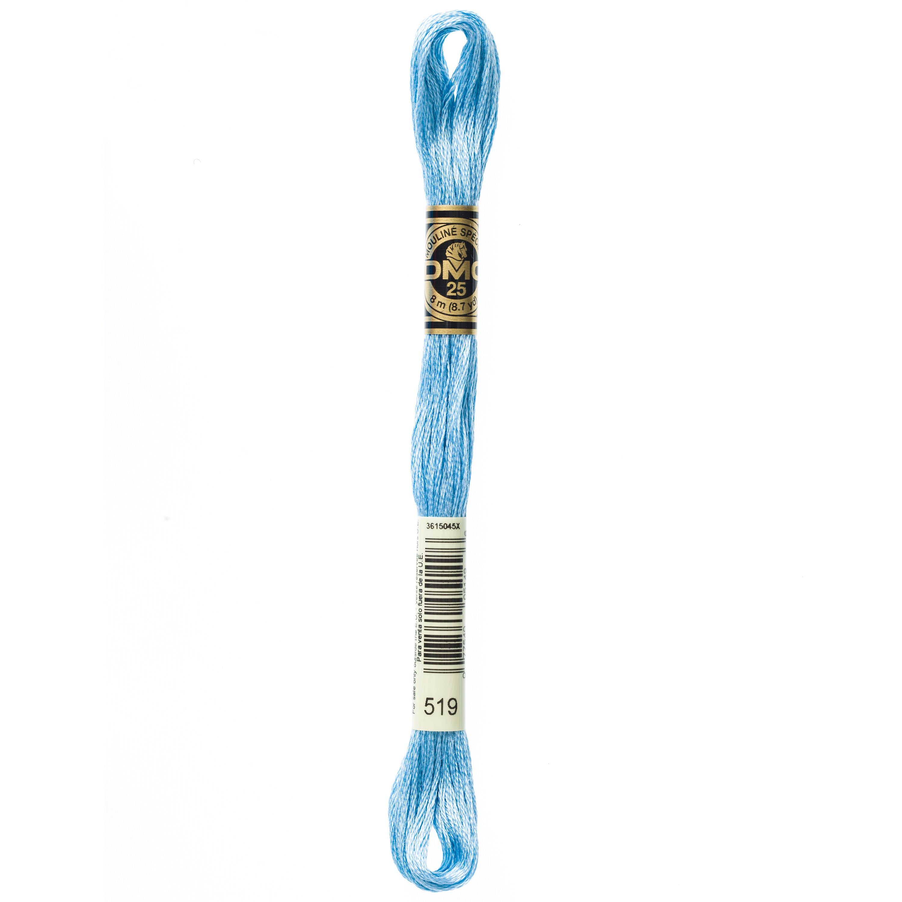 blue embroidery floss, DMC 519