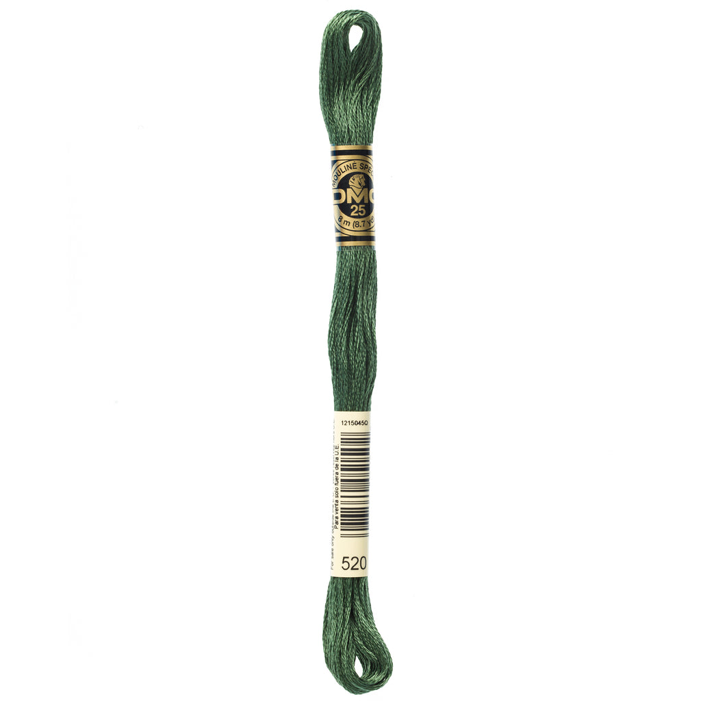 green embroidery floss, DMC 520