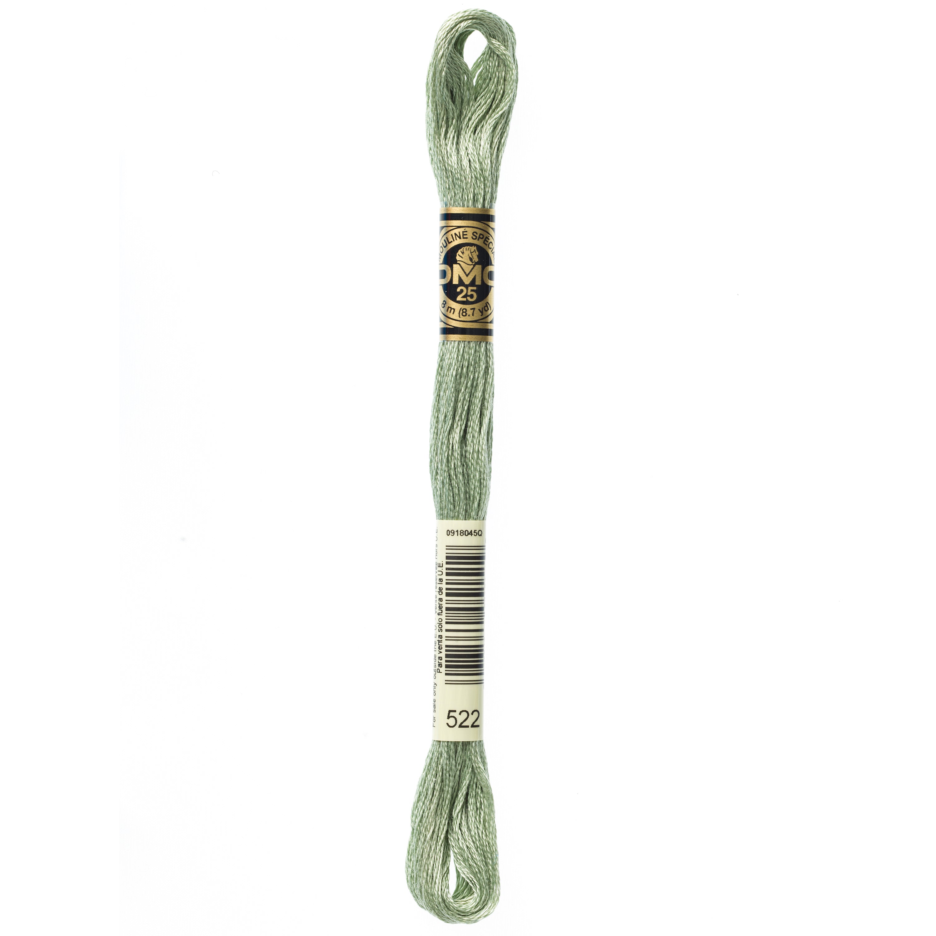 green embroidery floss, DMC 522