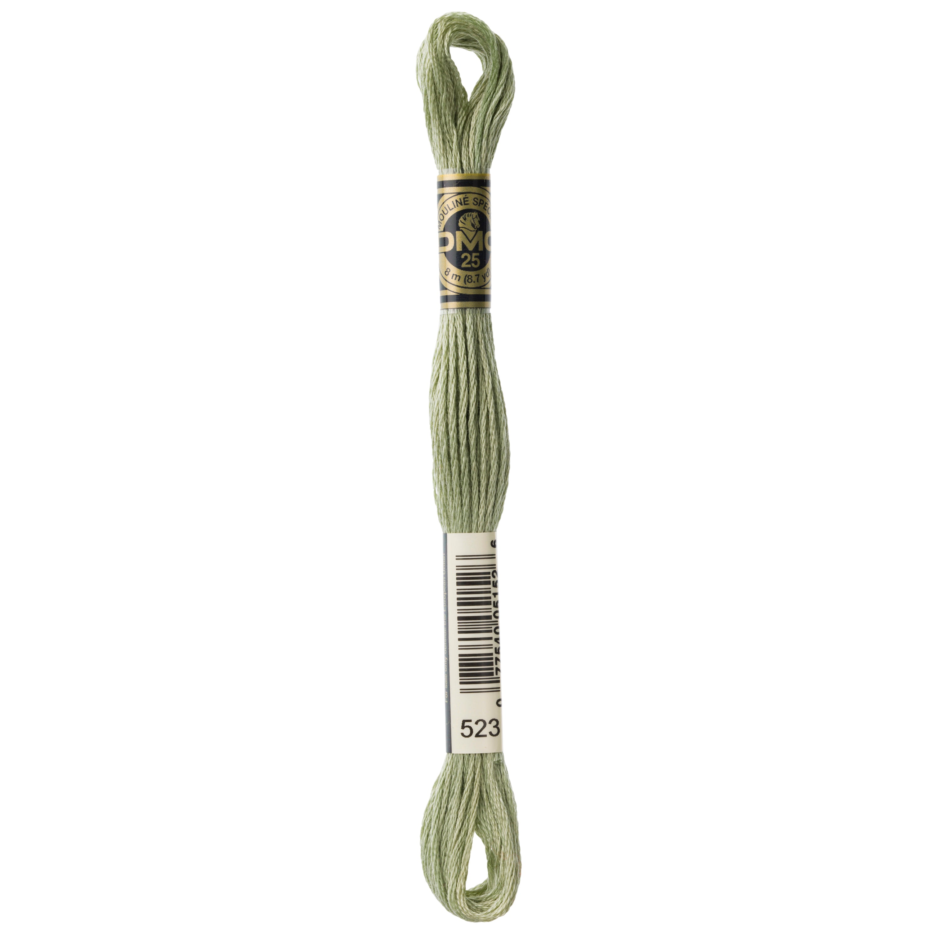 green embroidery floss, DMC 523
