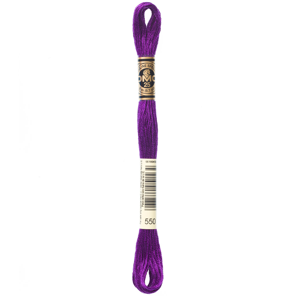 purple embroidery floss, DMC 550