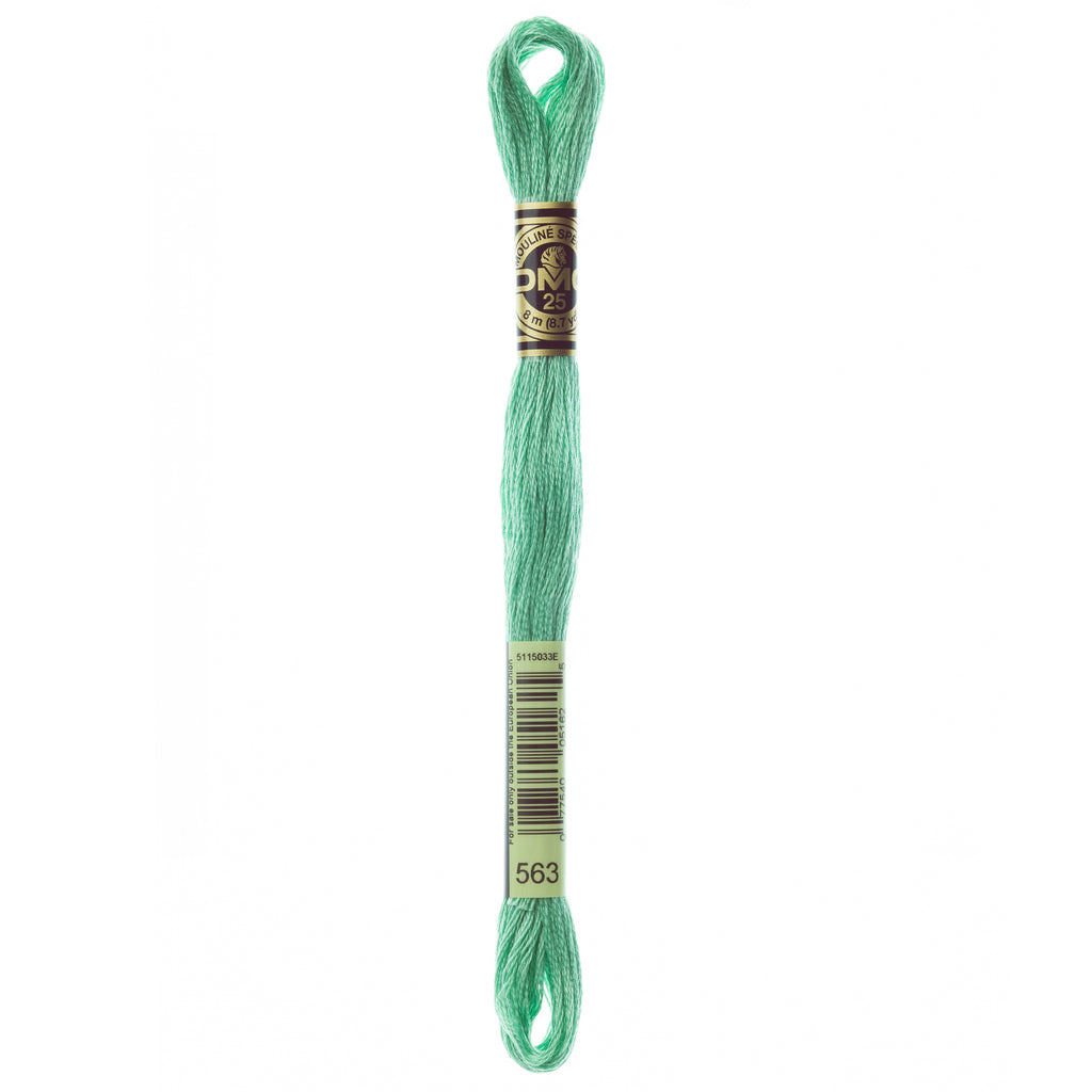 green embroidery floss, DMC 563
