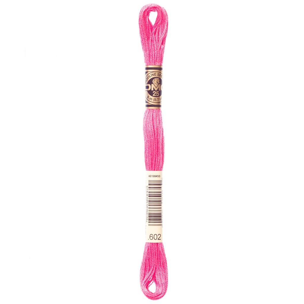 DMC embroidery floss, pink embroidery floss, DMC 602