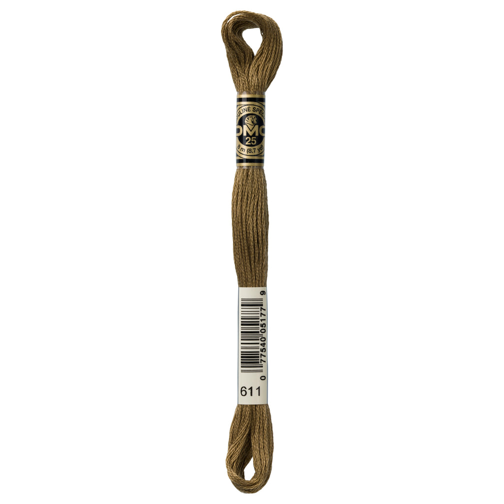 brown embroidery floss, DMC 611