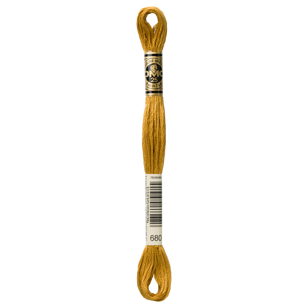 brown embroidery floss, DMC 680