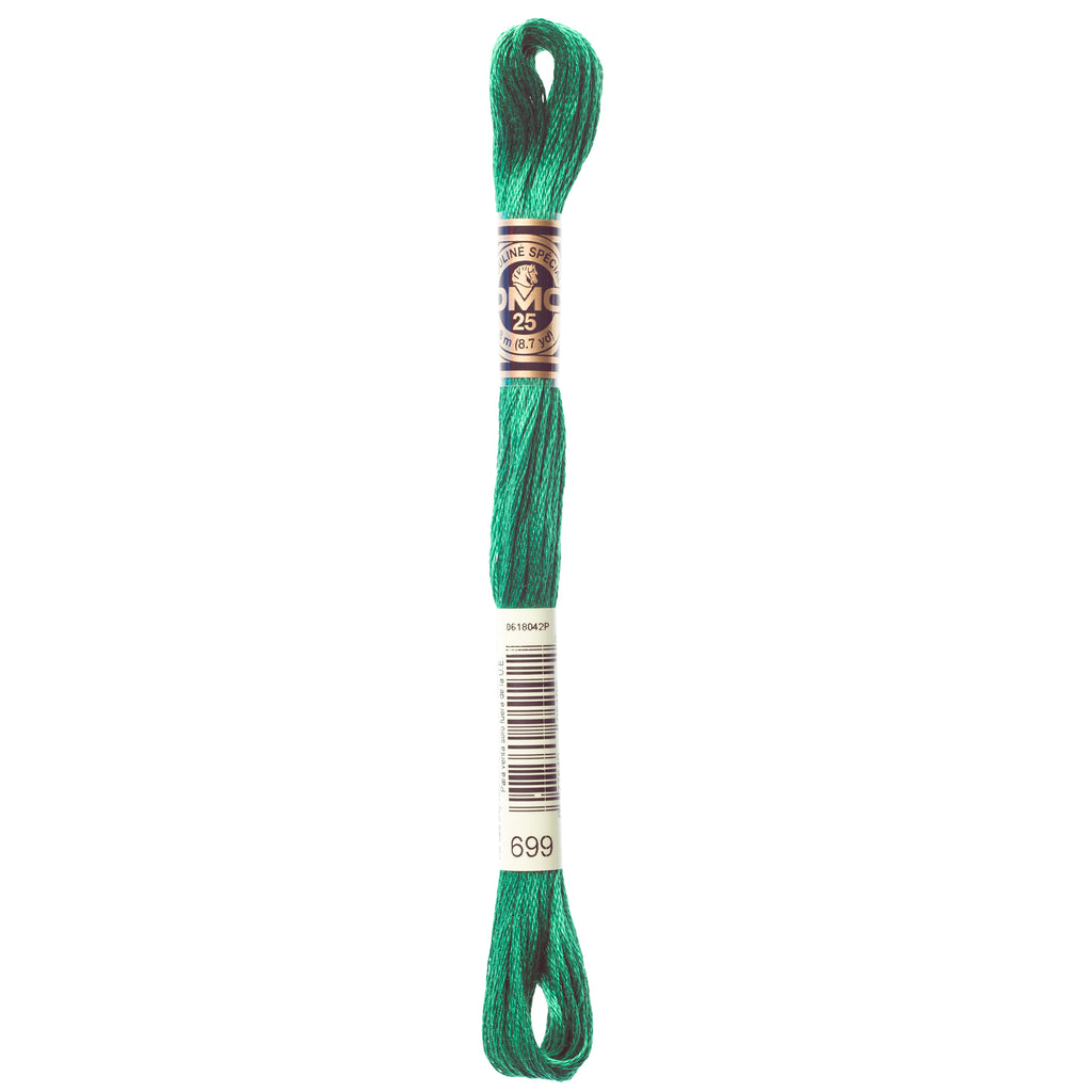 green embroidery floss, DMC 699