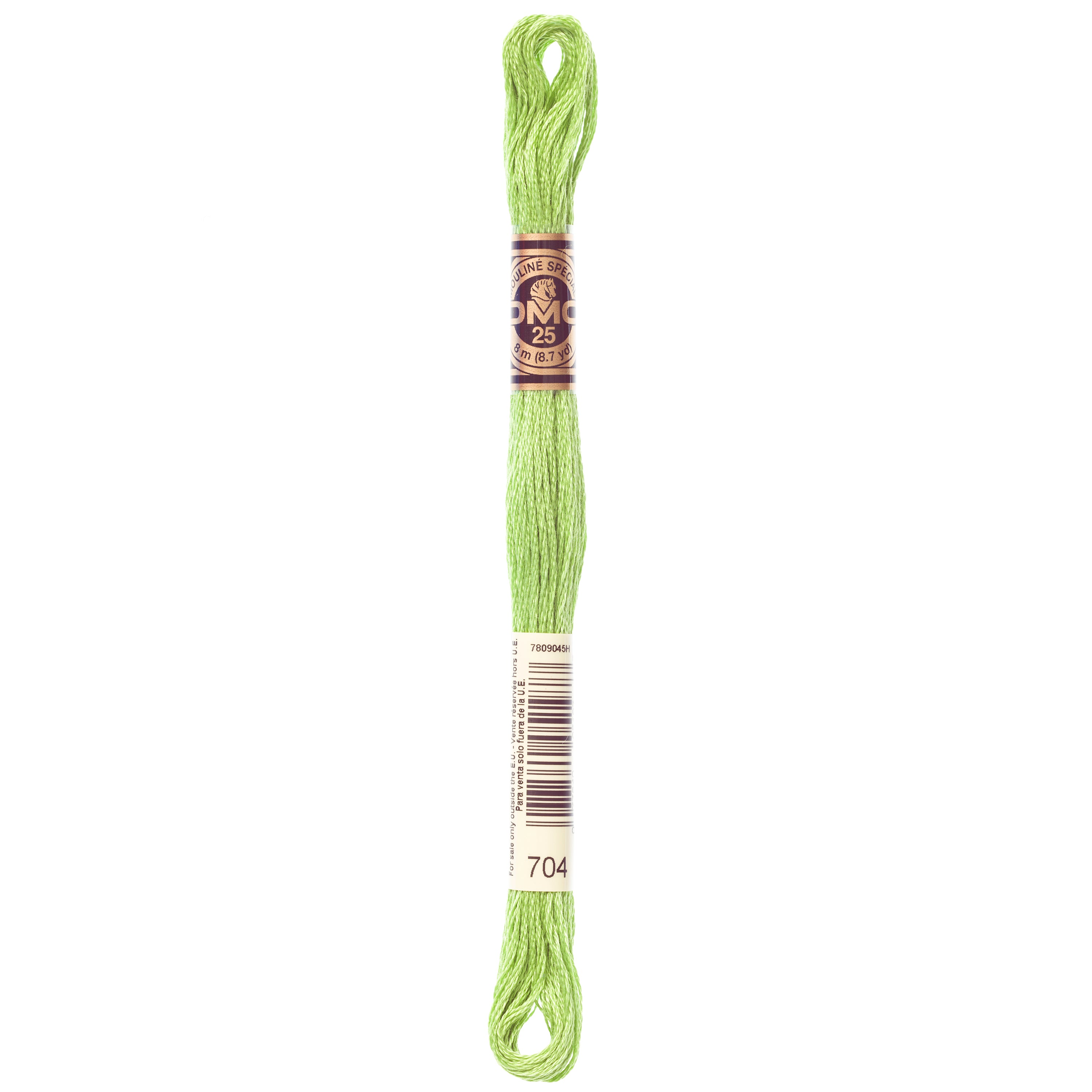 green embroidery floss, DMC 704