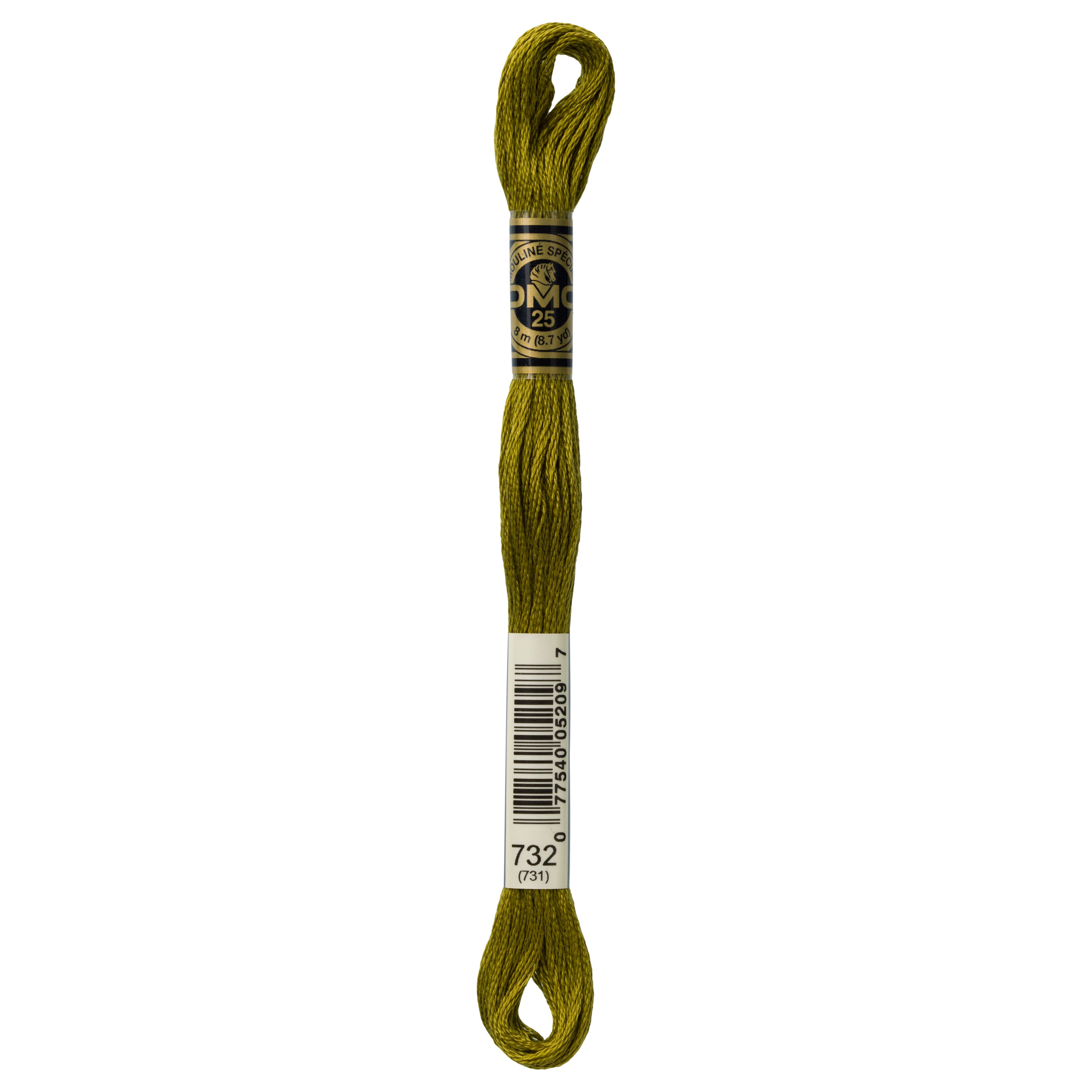green embroidery floss, DMC 732